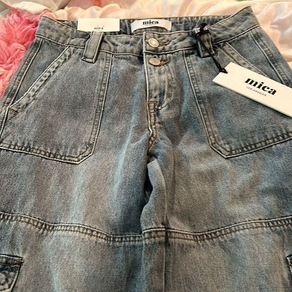 Mica Denim NWT Wide Cargo Jeans, size 24 , adorable - Picture 7 of 13